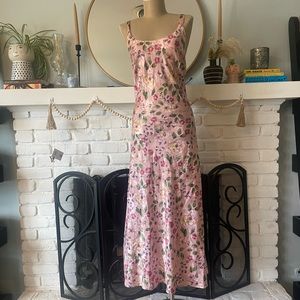 Vintage Floral maxi grunge slip dress size M